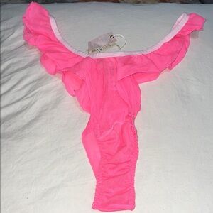 We are hah Vibrant Pink Ruffled Mesh Panty